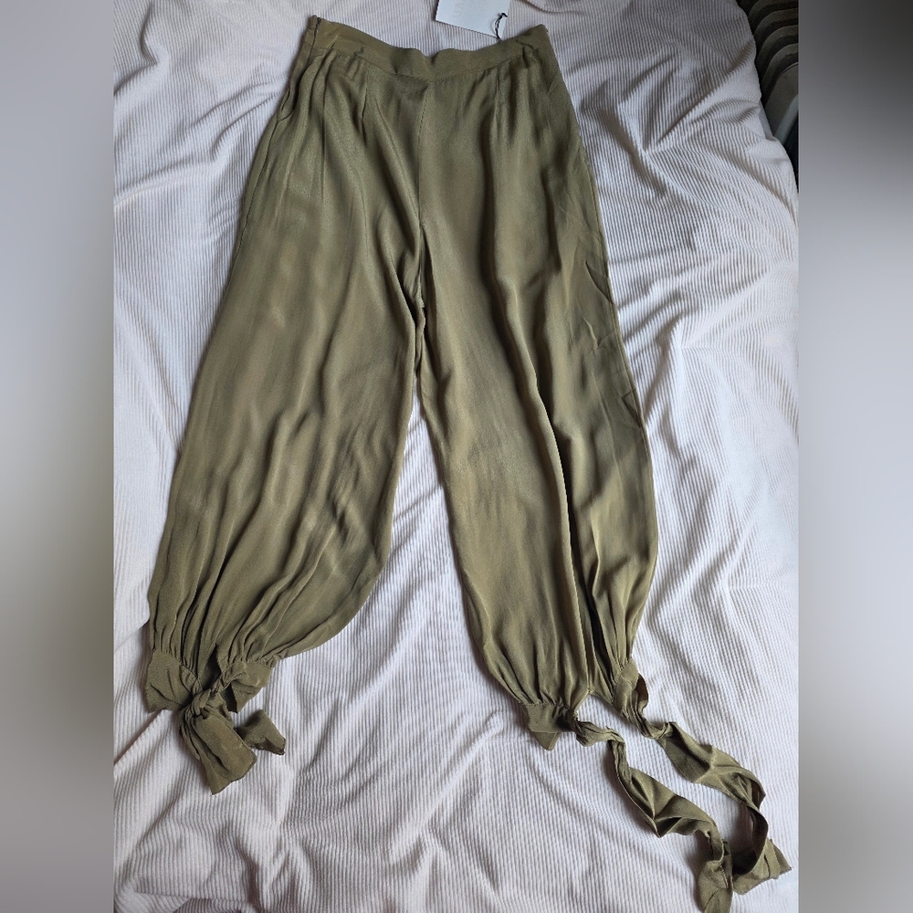 Zara cuffed balloon pants light khaki Nwt - Picture 13 of 14